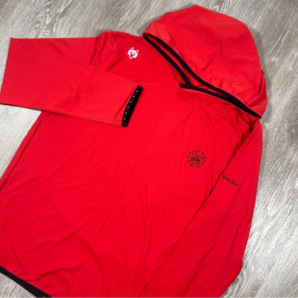 Greyson Hoodie Mens Large Red Perfornamce Lightweight Breathable Golf Pullover